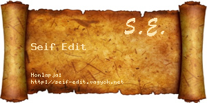 Seif Edit névjegykártya